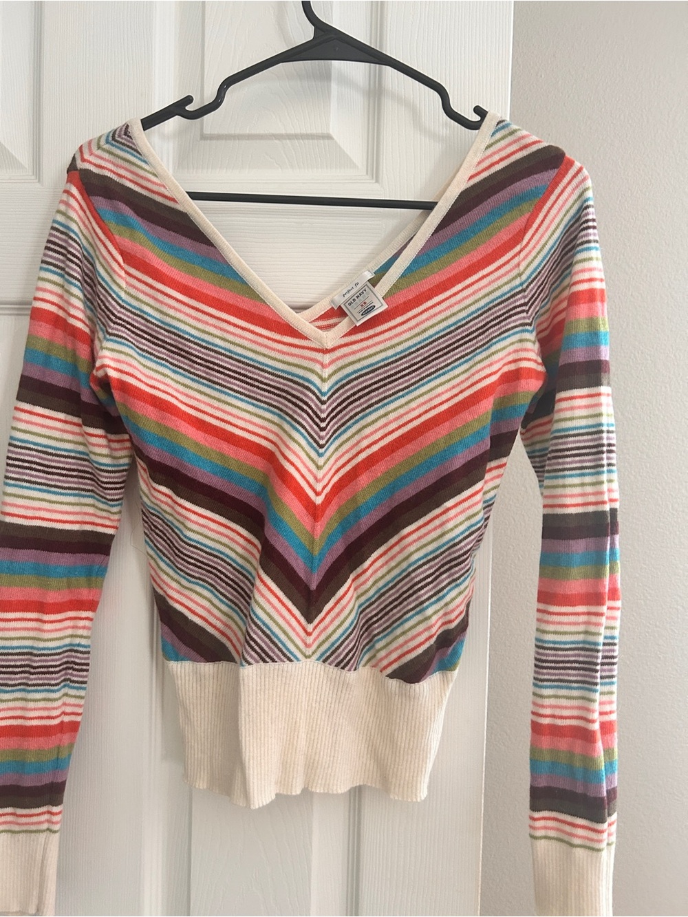 Old Navy V-Neck Sweater in Cream, Coral, Teal, Purple, Brown